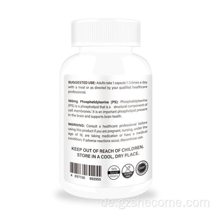 Shecome Phosphatidylserin-Kapseln zur Unterstützung der Gehirngesundheit
